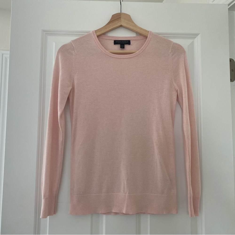 Banana Republic Silk & Cashmere Light Pink Sweater, XXS, Like New